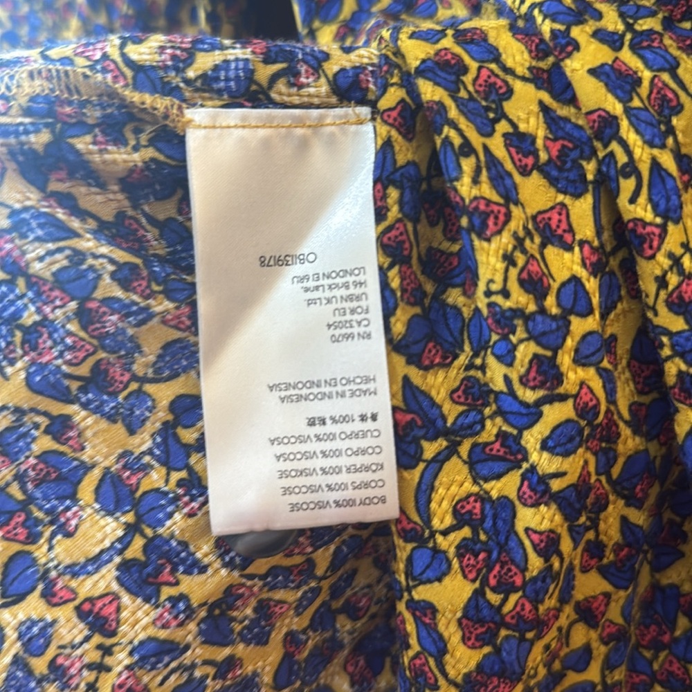 Anthropologie Maeve Floral Button-Front Puff Sleeve Blouse - Picture 5 of 7